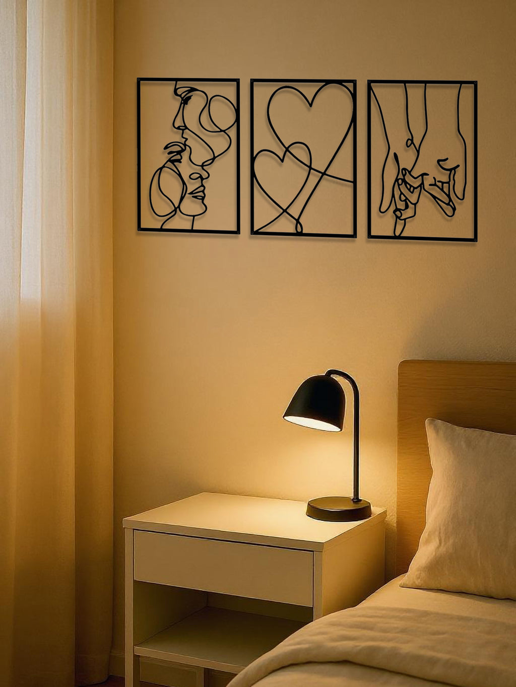 3 Piece Romantic Metal Wall Art Set