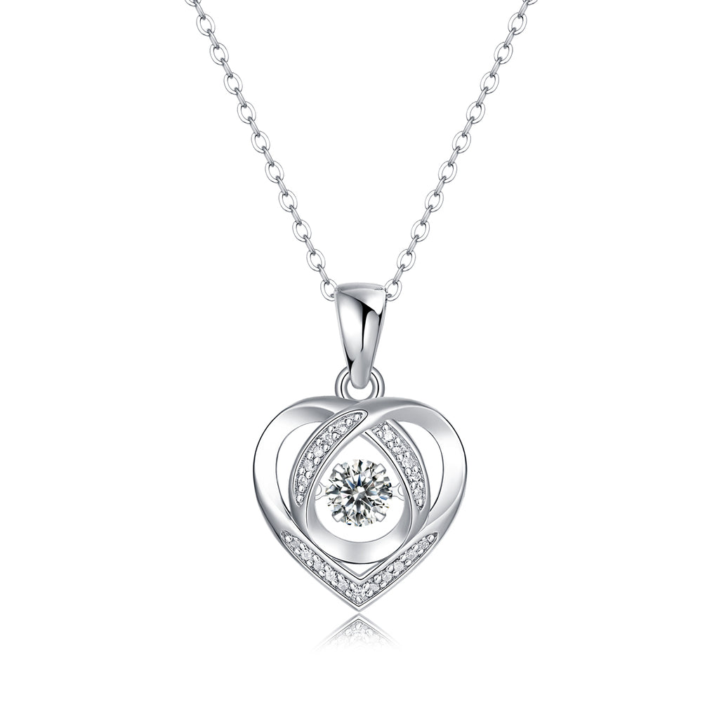 0.5 Carat Moissanite Heart Pendant Necklace