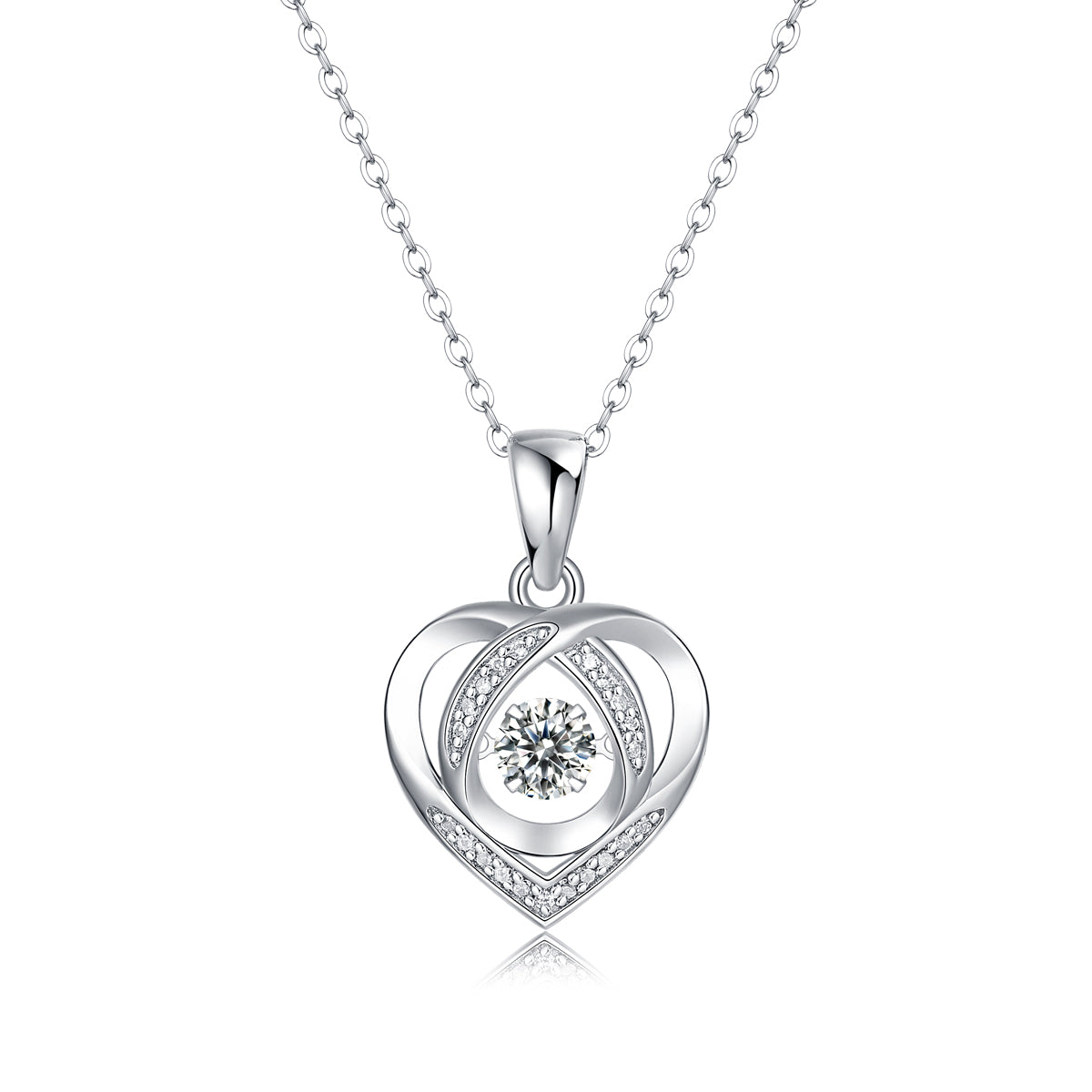 0.5 Carat Moissanite Heart Pendant Necklace