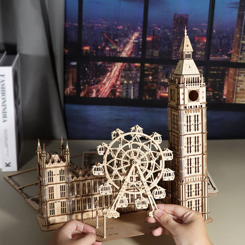 Big Ben Desktop Clock 3D Wooden Puzzle - Functional Landmark Model Kit