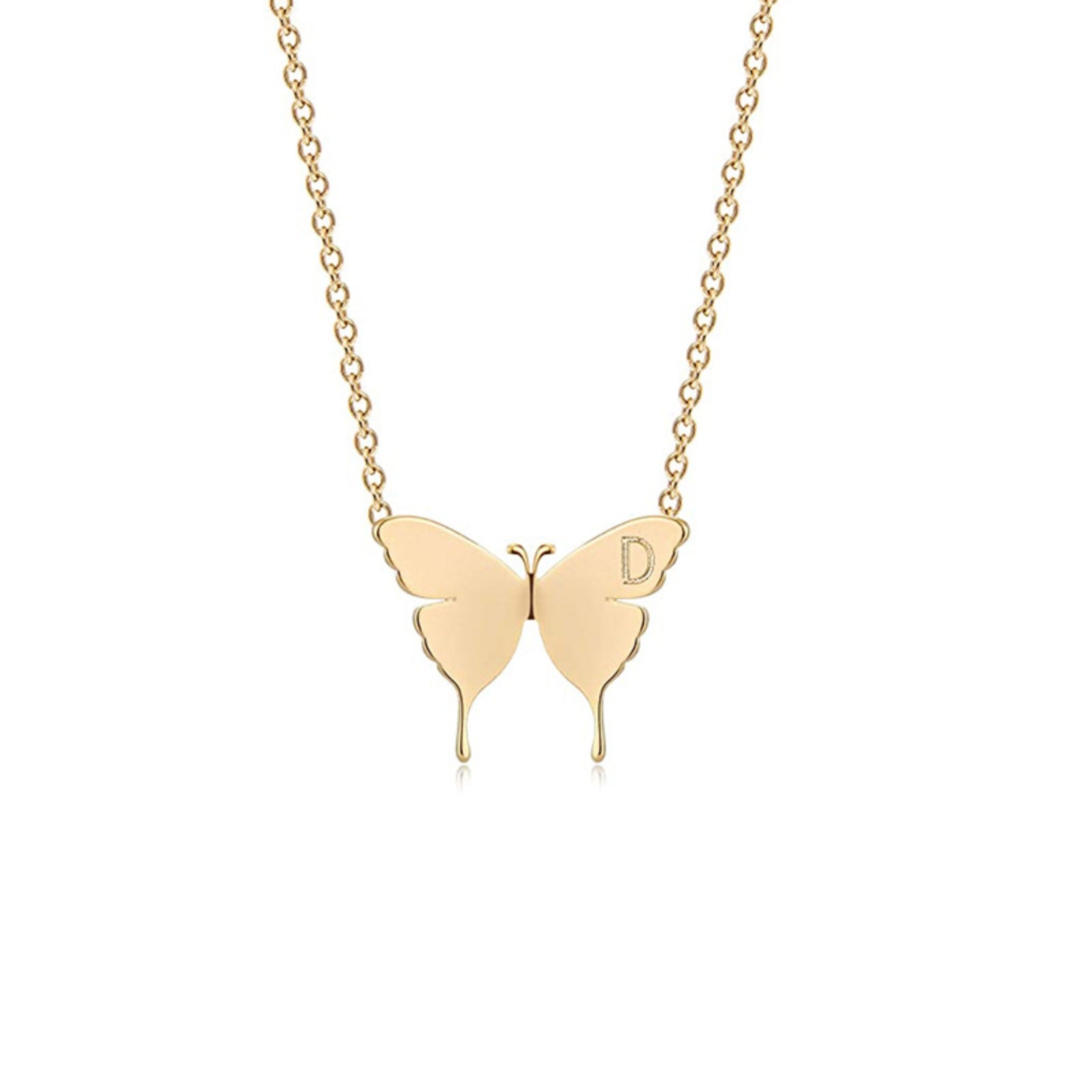 Geometric Butterfly Pendant Necklace