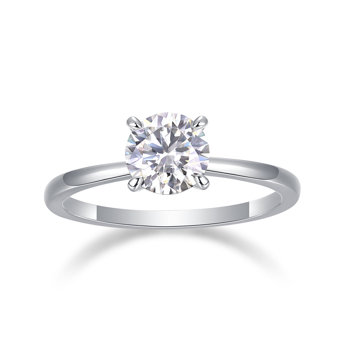 1 Carat Moissanite Solitaire Ring - Classic 4-Prong Setting