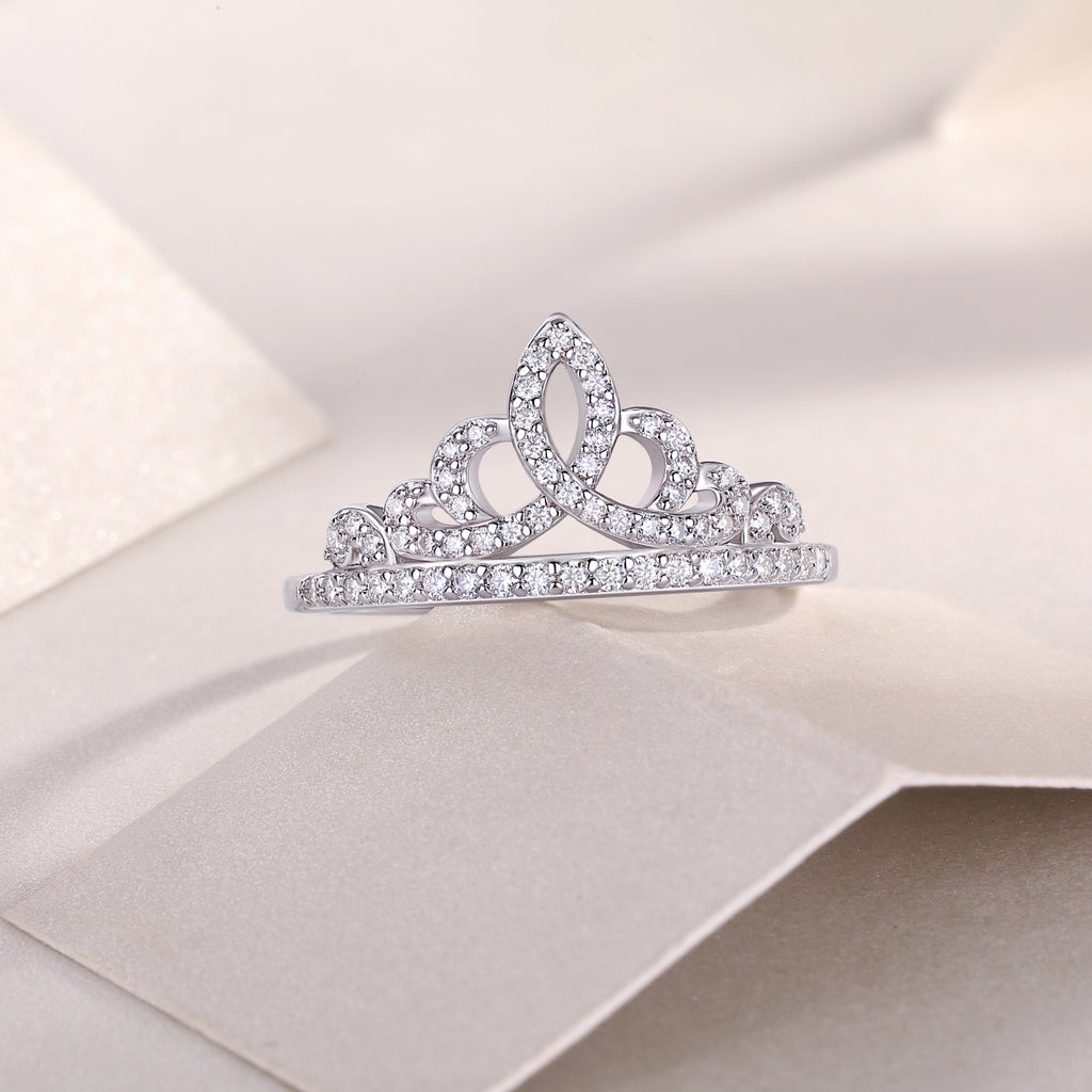 Moissanite Crown Sterling Silver Ring