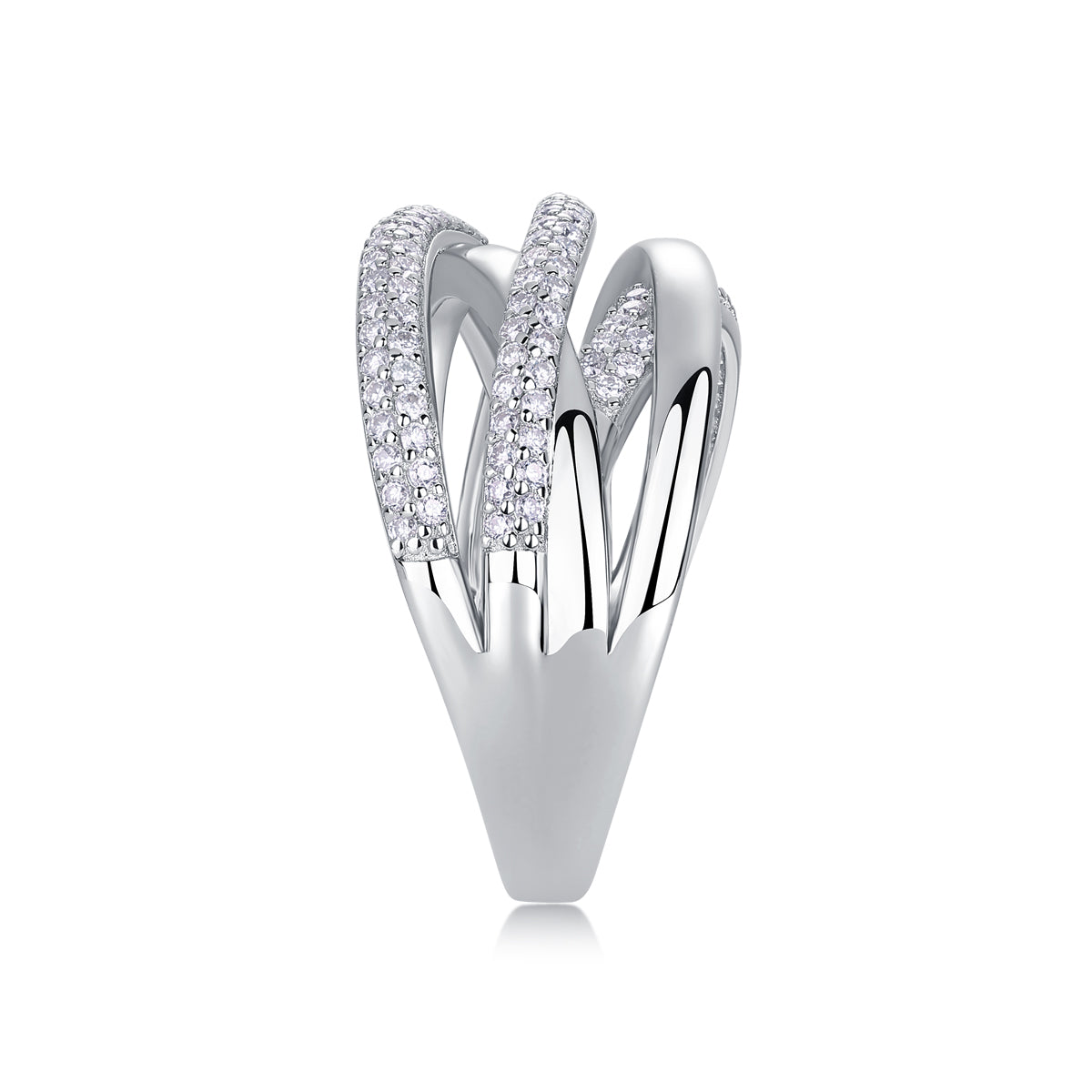 Brilliant Interweaving Moissanite Ring - S925 Sterling Silver Platinum Plated