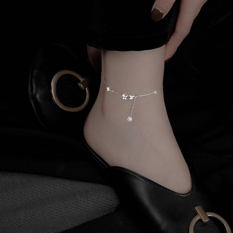 Delicate Butterfly Charm Anklet