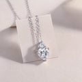 Heart Moissanite Necklace - S925 Sterling Silver Platinum-Plated with Chain