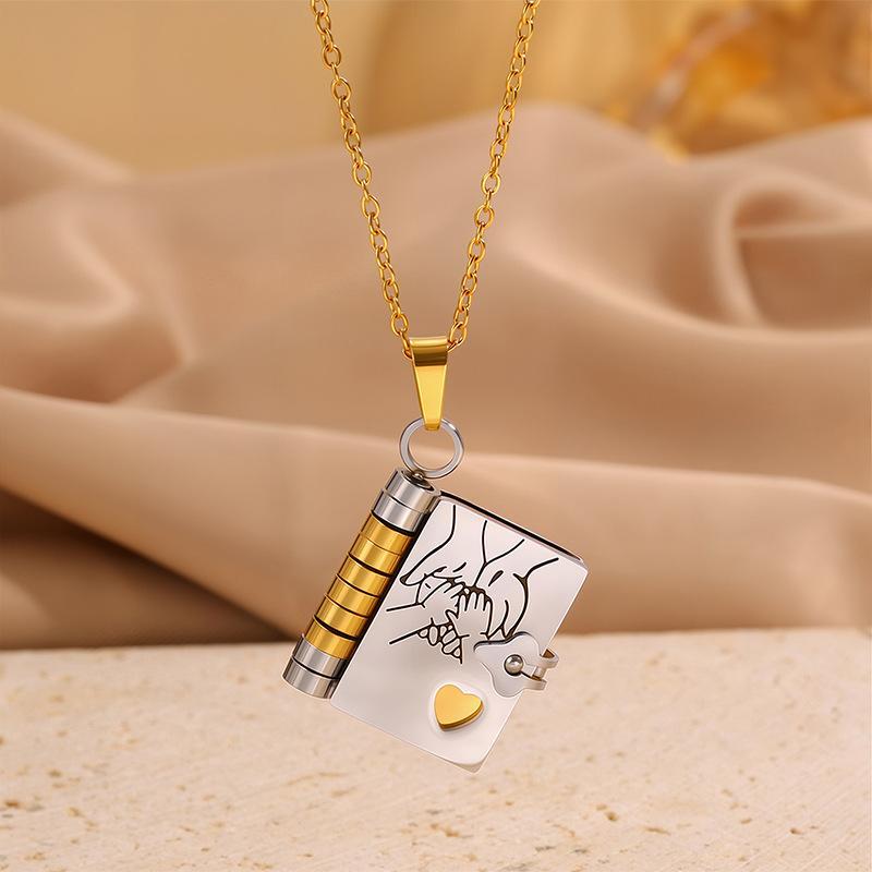 Book Locket Necklace for Daughter or Son - Stainless Steel