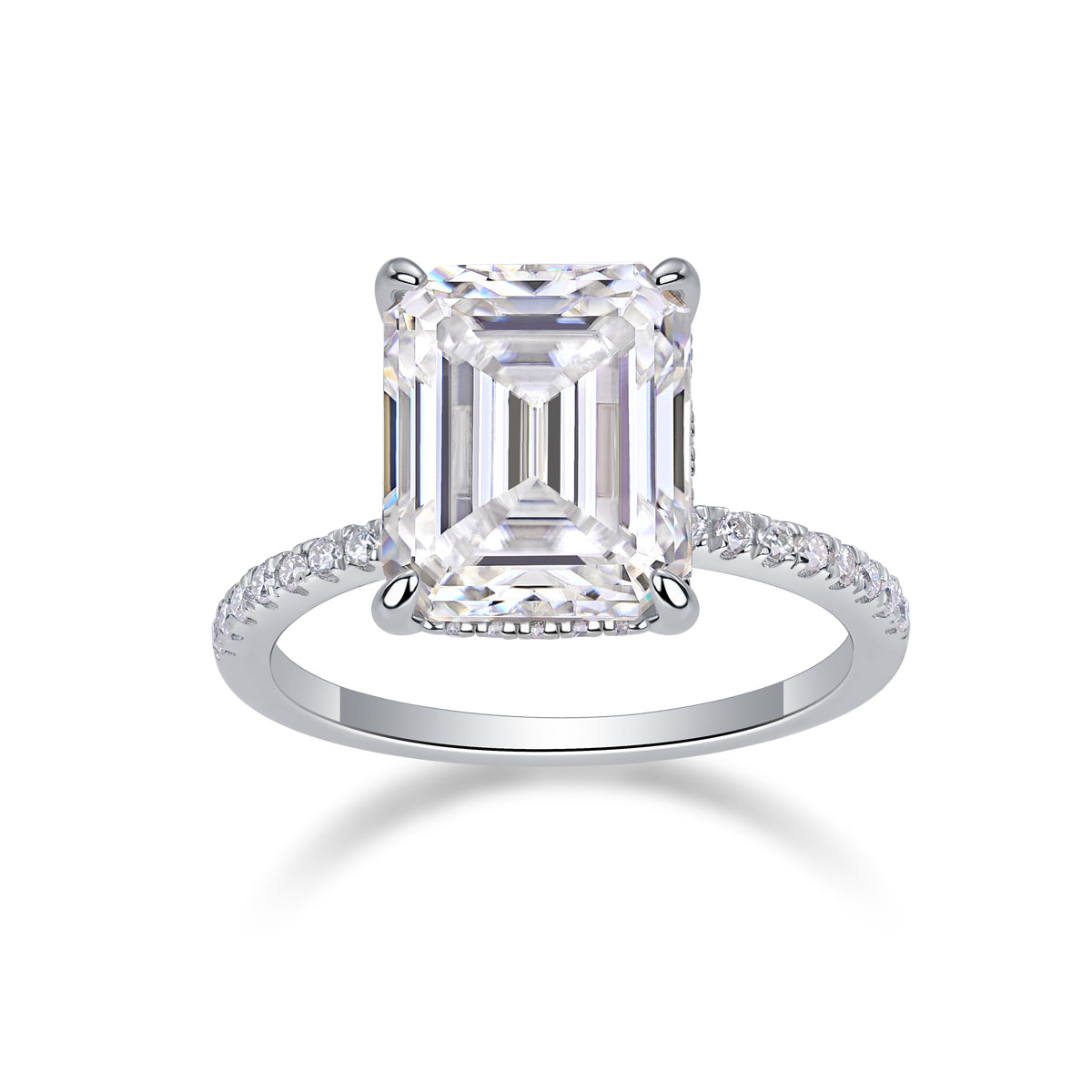 Emerald Cut Moissanite Ring - S925 Sterling Silver