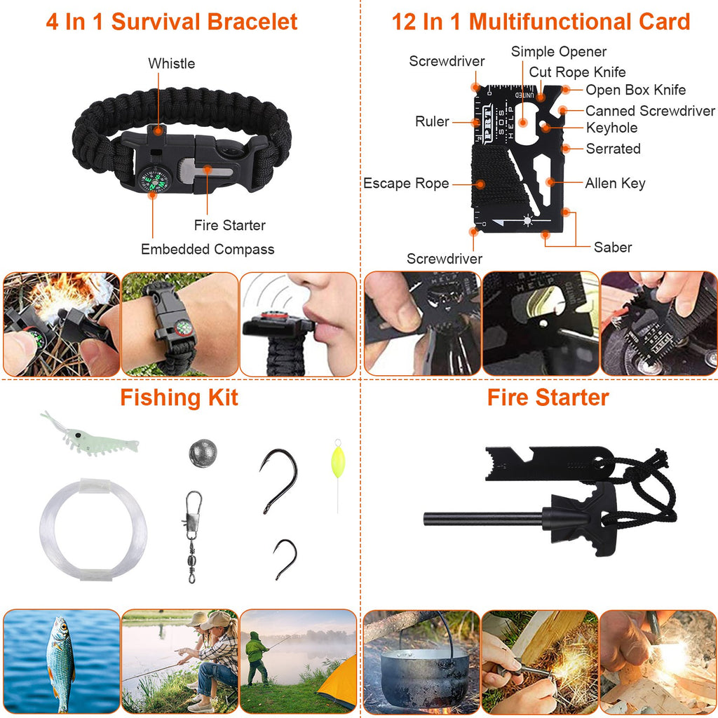 125-Piece Emergency Survival Kit with First Aid Supplies