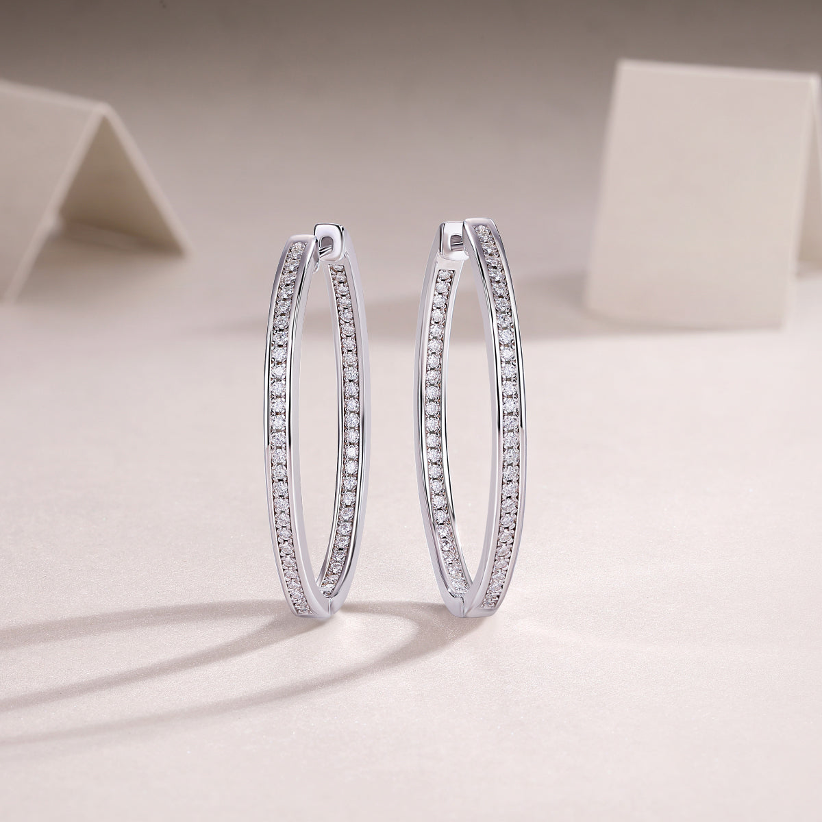 Moissanite Hoop Earrings - S925 Sterling Silver