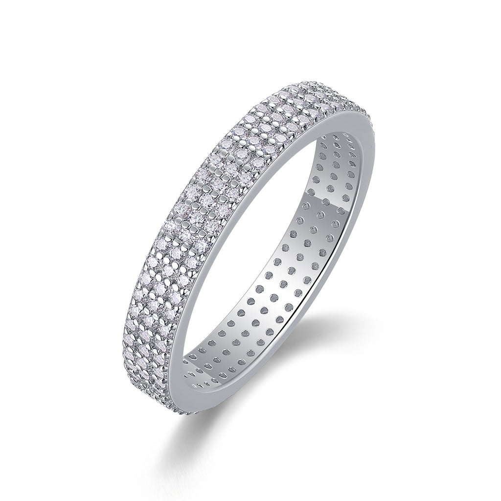 Moissanite Platinum-Plated Ring – S925 Sterling Silver