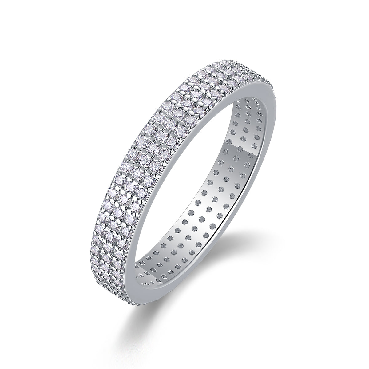 Moissanite Platinum-Plated Ring – S925 Sterling Silver