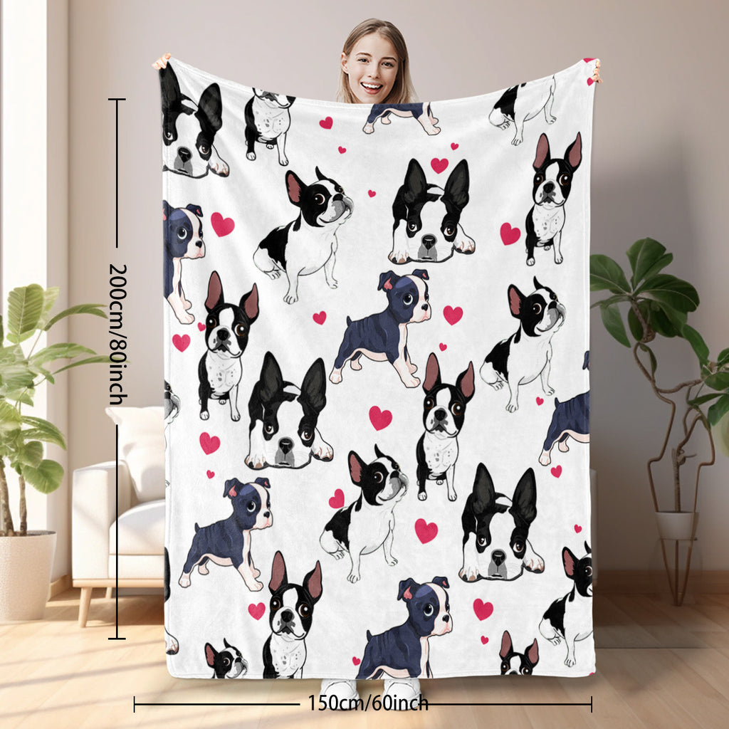 Adorable Dog Fleece Throw Blanket - Soft Flannel Blanket