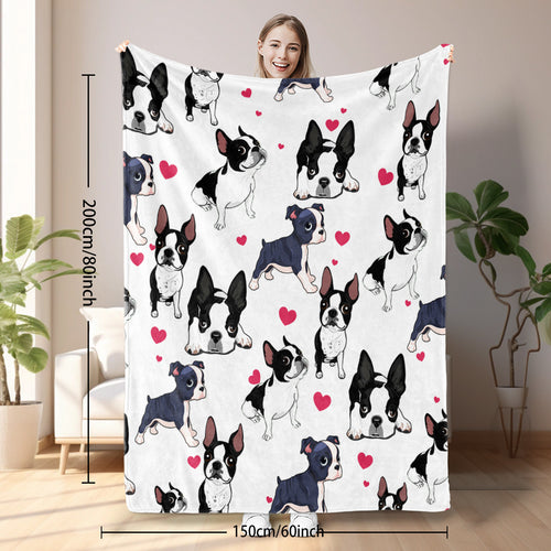 Adorable Dog Fleece Throw Blanket - Soft Flannel Blanket