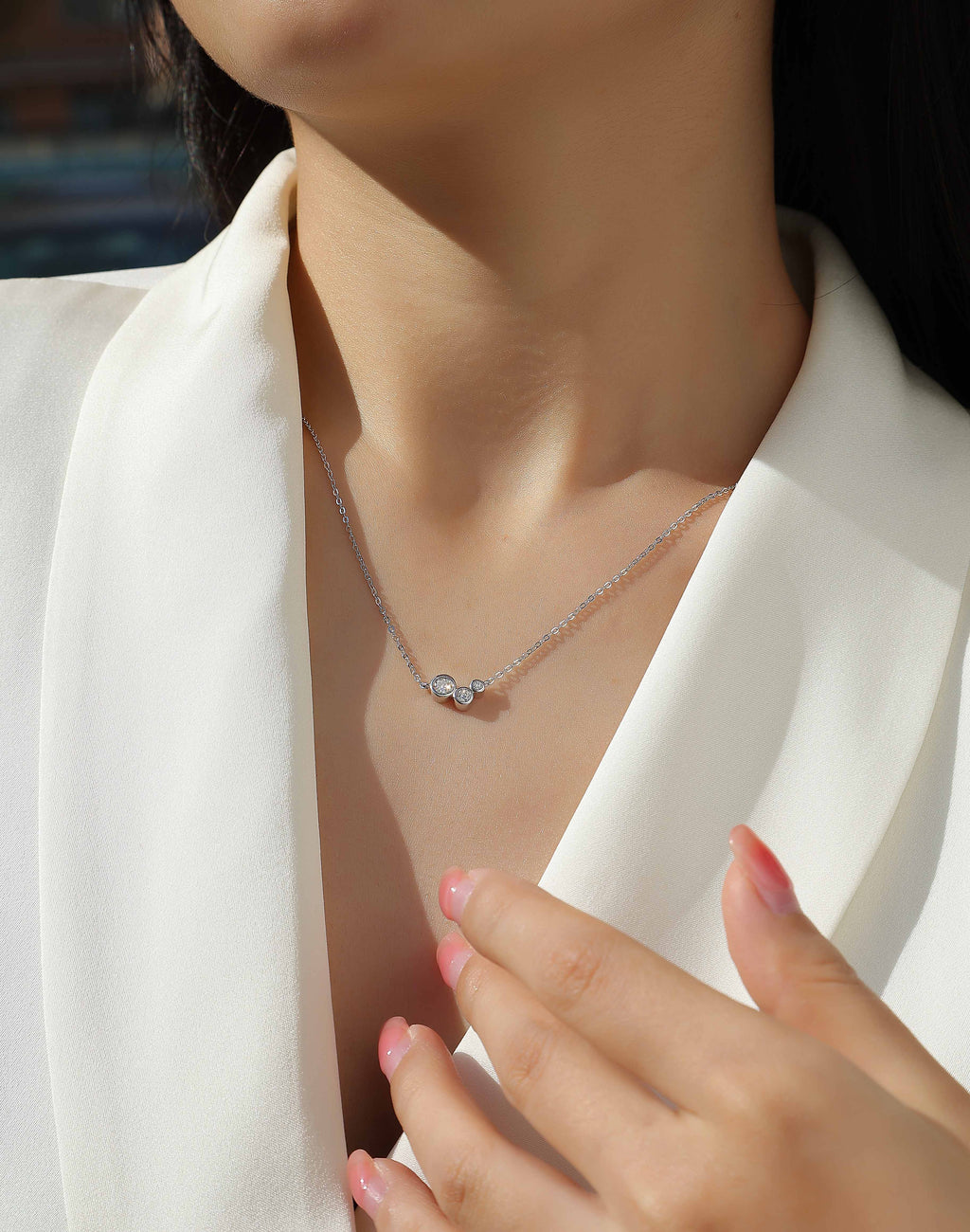 Moissanite White Dew Pendant Necklace