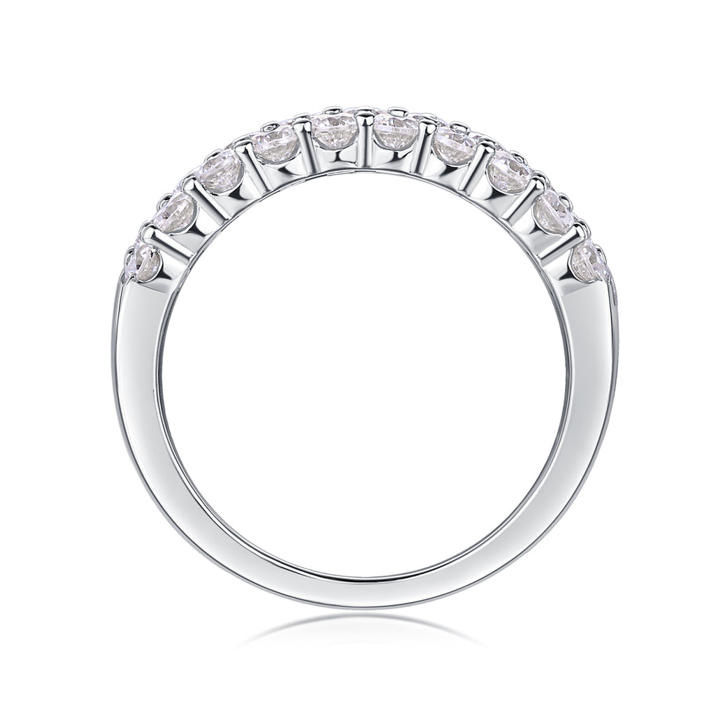 Multi-Row Moissanite Eternity Ring in S925 Sterling Silver