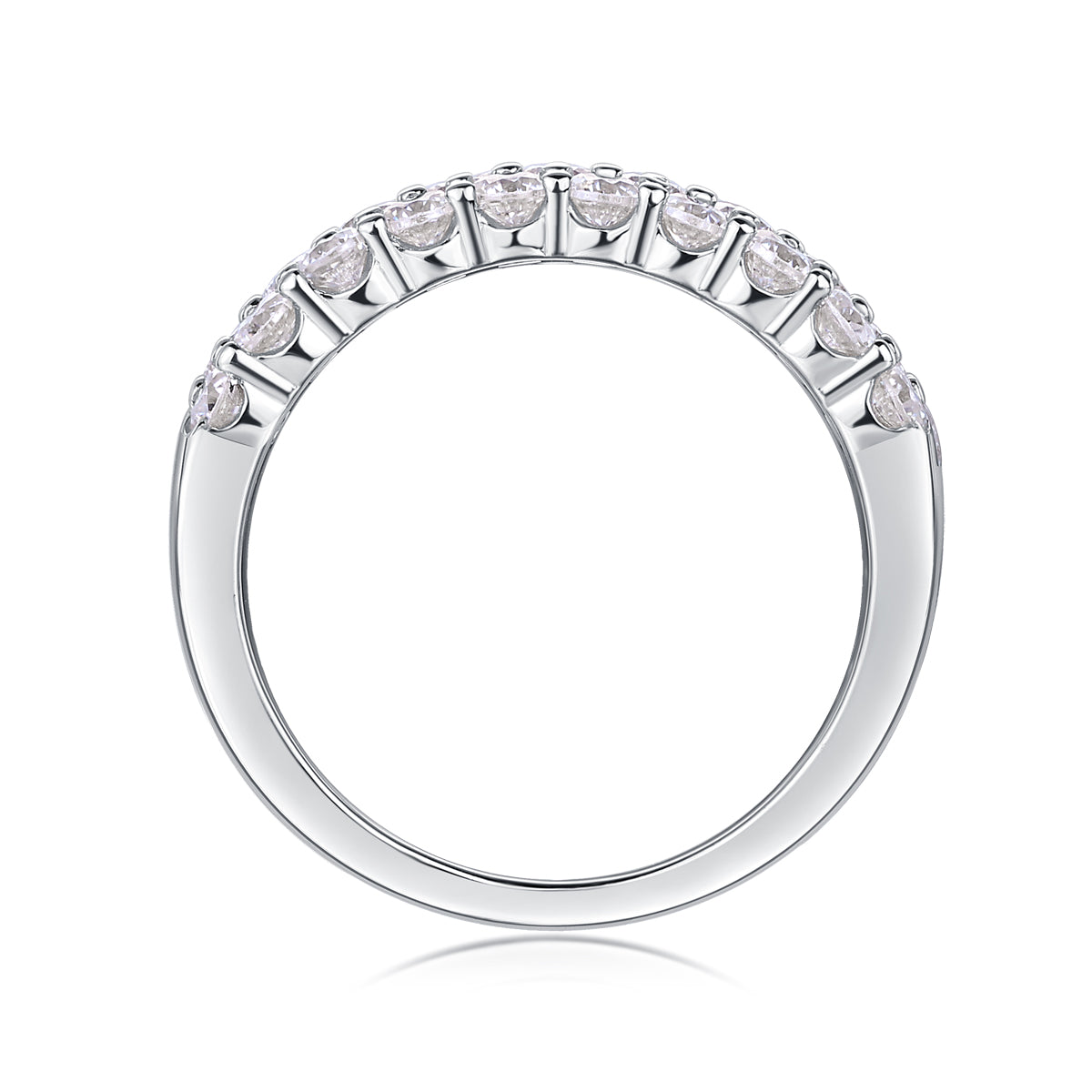 Multi-Row Moissanite Eternity Ring in S925 Sterling Silver