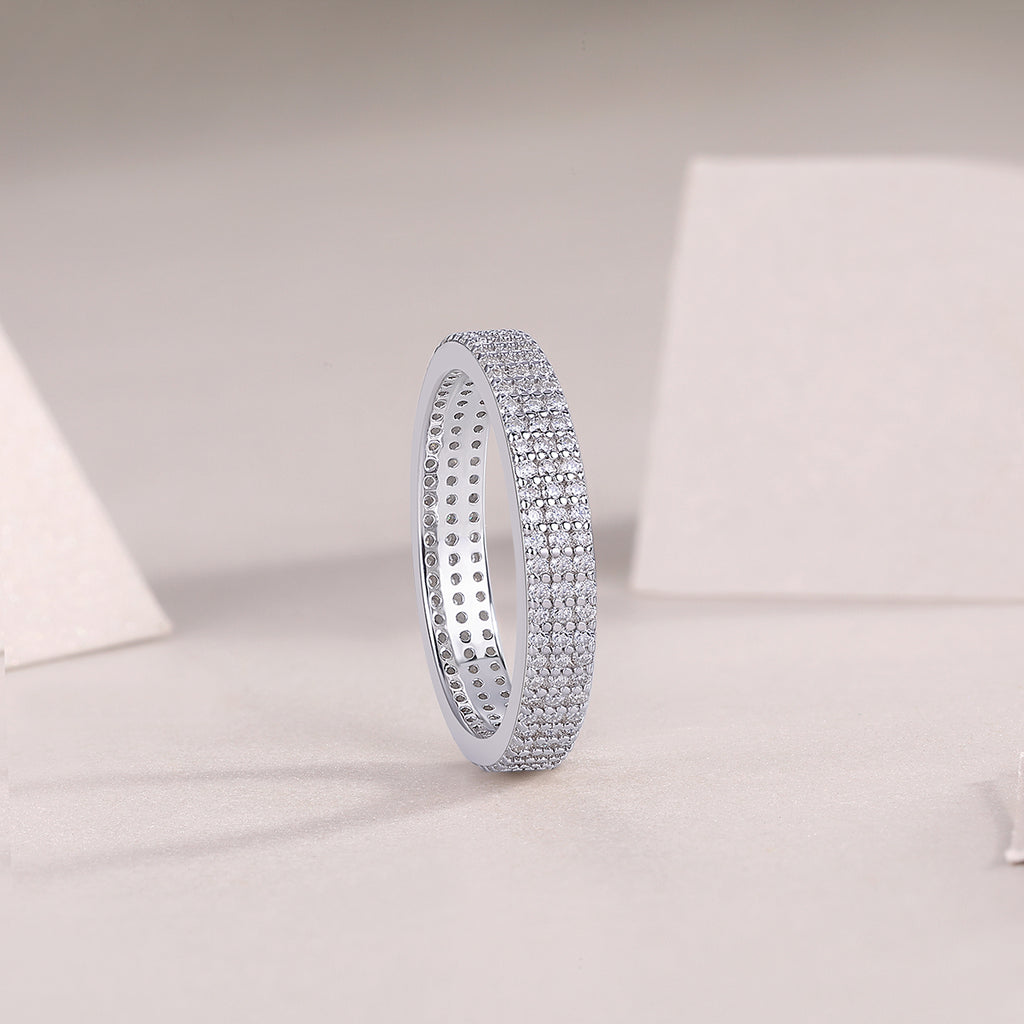 Moissanite Platinum-Plated Ring – S925 Sterling Silver