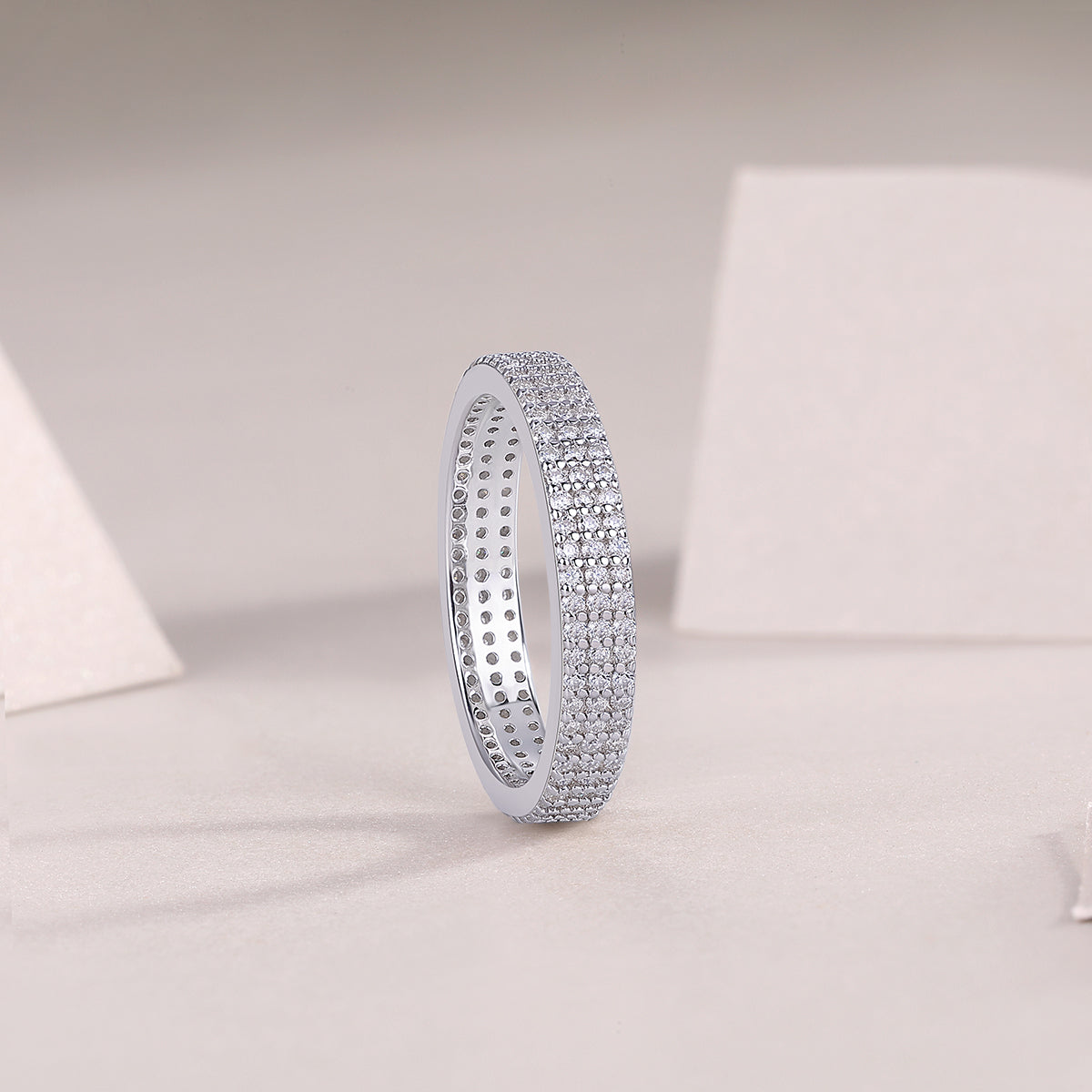 Moissanite Platinum-Plated Ring – S925 Sterling Silver