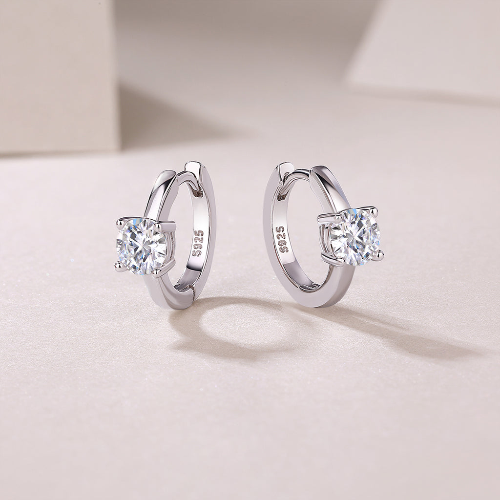 Moissanite Earrings - 0.5 Carat S925 Sterling Silver