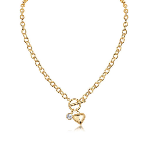 1 Carat Moissanite Gold Plated Sterling Silver Necklace