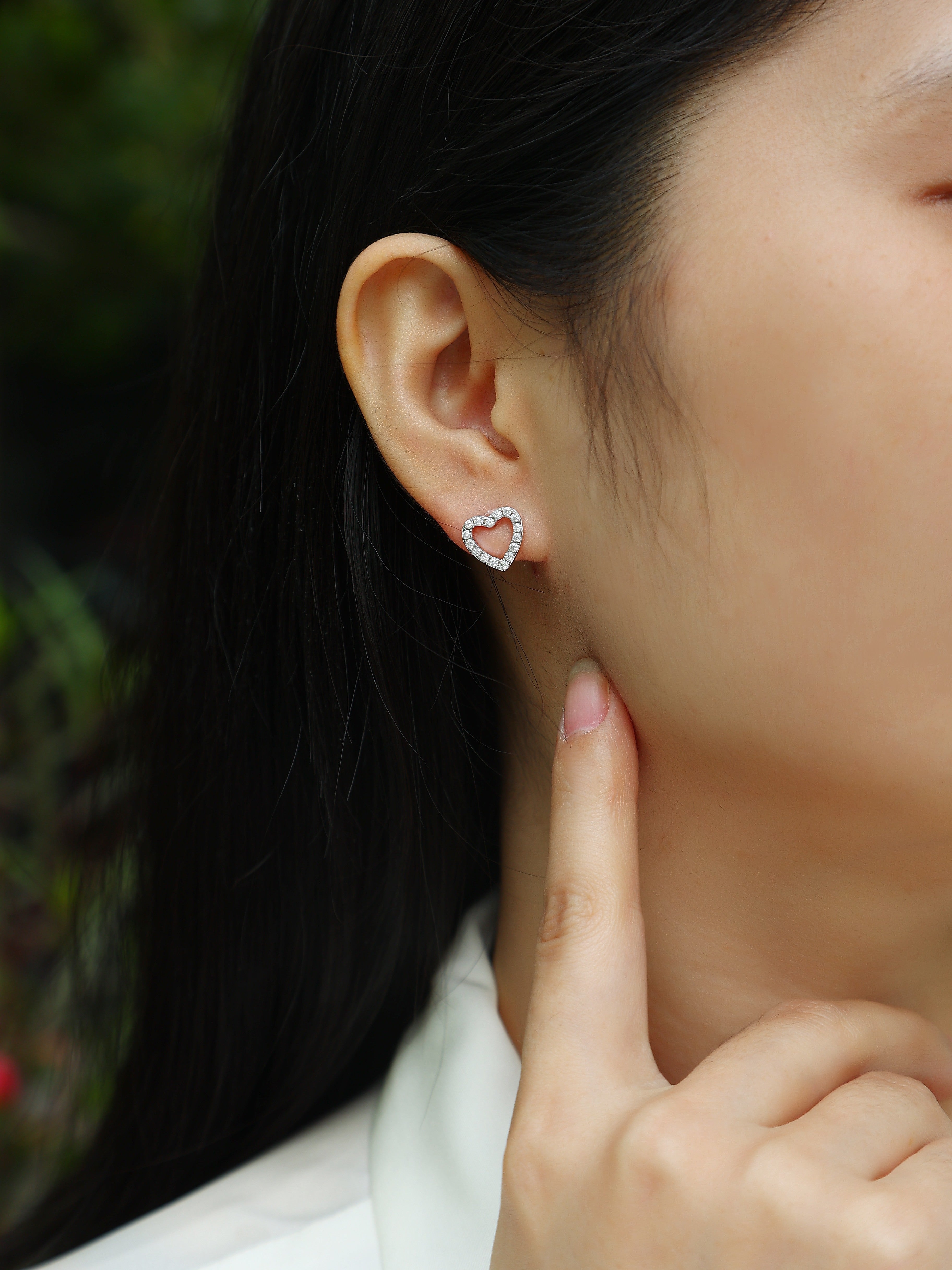 Moissanite Stud Earrings - S925 Sterling Silver Platinum-Plated (Pair)