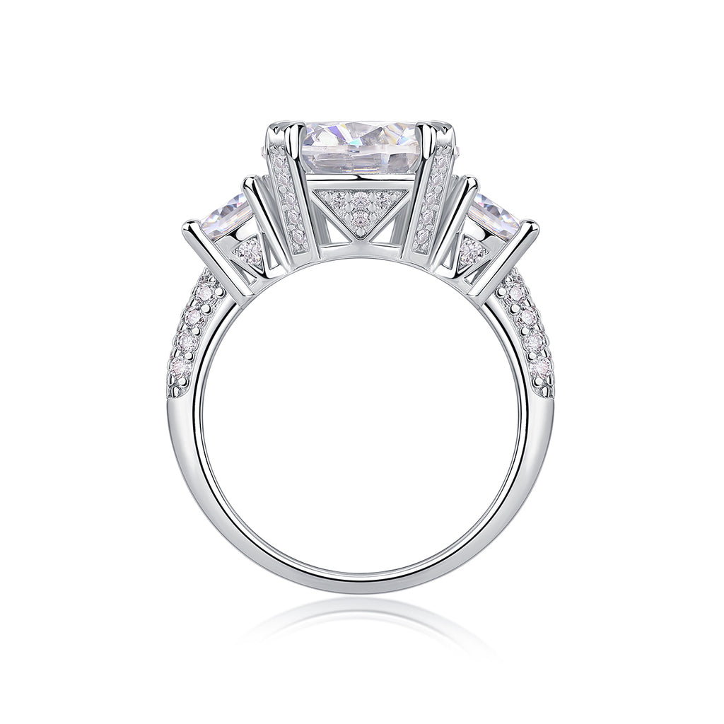 5-Carat Moissanite Bezel Ring – S925 Sterling Silver, Platinum Plated