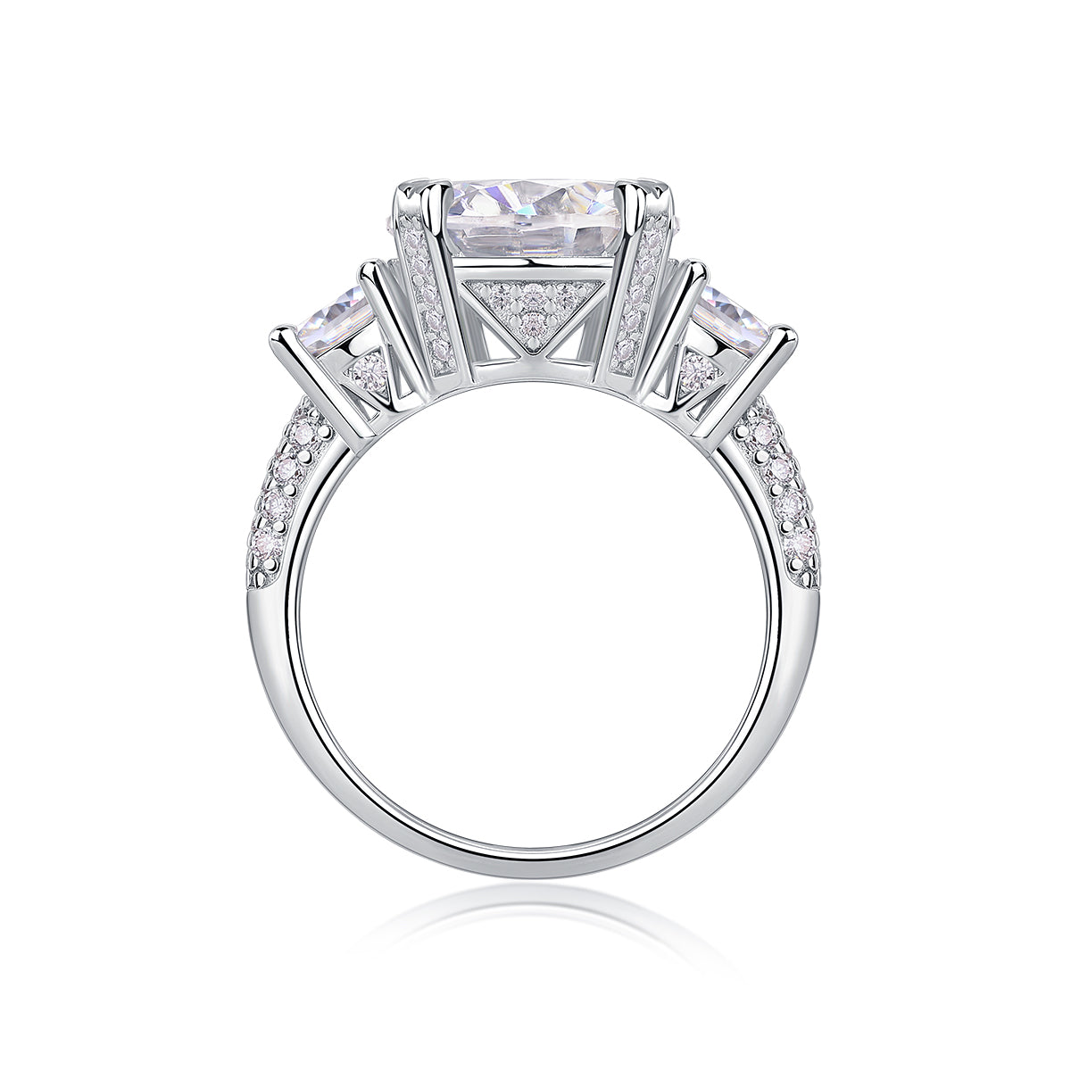 5-Carat Moissanite Bezel Ring – S925 Sterling Silver, Platinum Plated