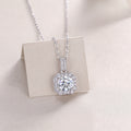 1-Carat Moissanite Solitaire Pendant Necklace in S925 Sterling Silver with Platinum Plating