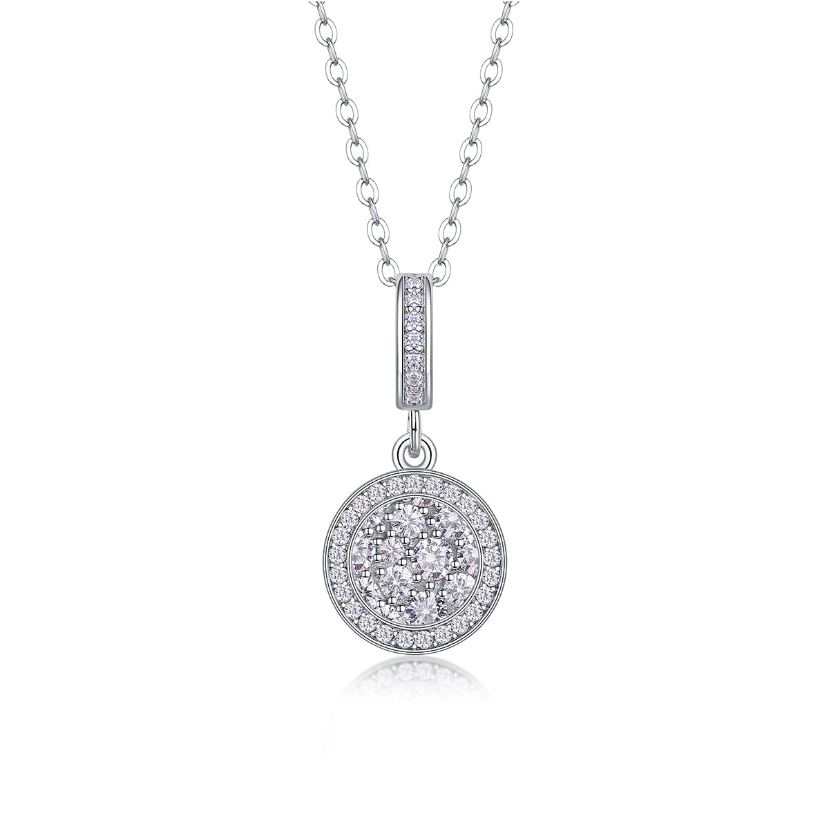 Moissanite Double Ring Pendant Necklace