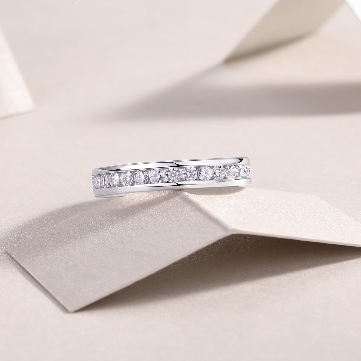 Moissanite Eternity Band - S925 Sterling Silver