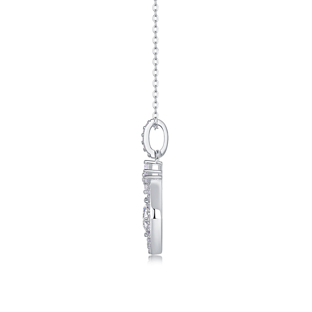 1CT Moissanite Heart-to-Heart Pendant Necklace