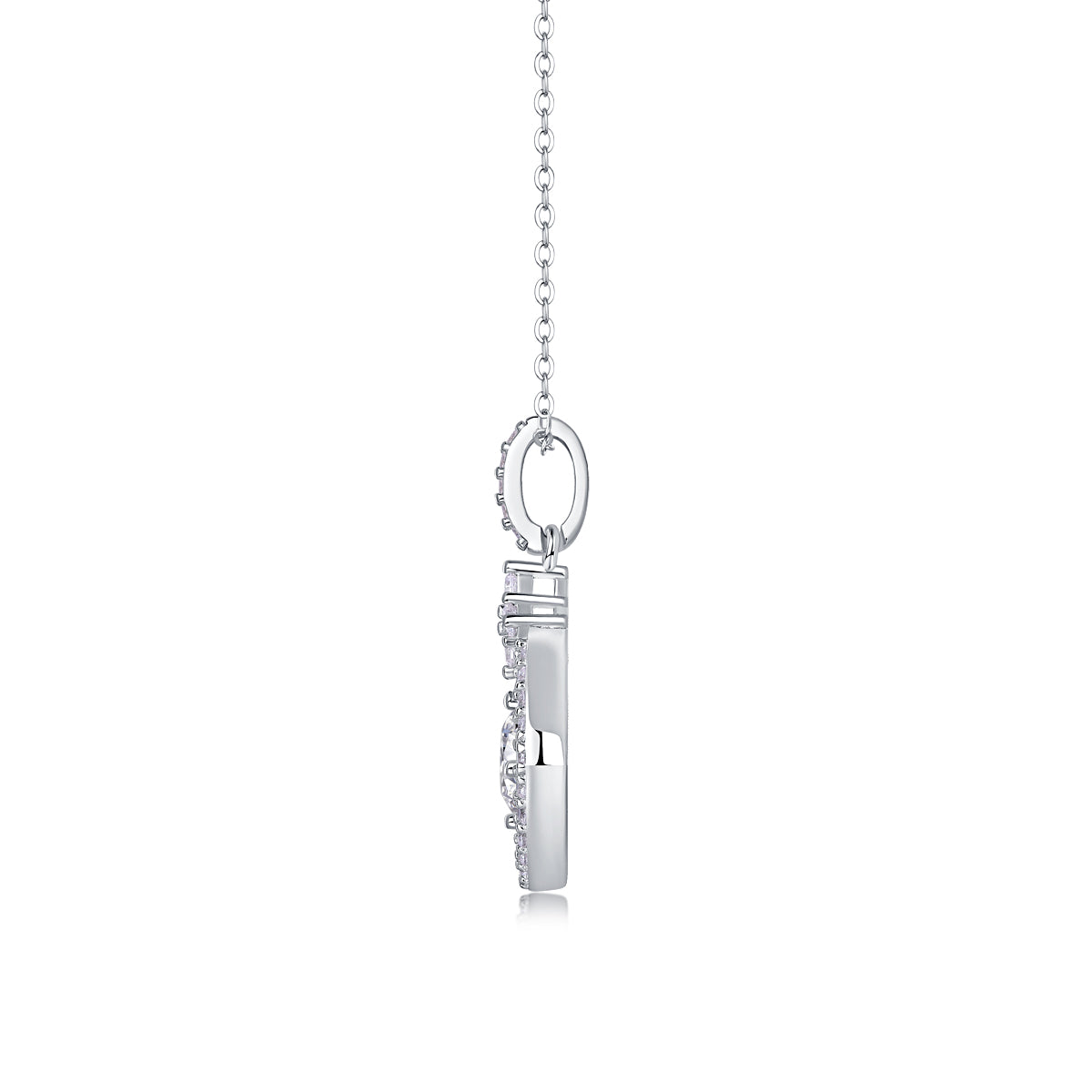 1CT Moissanite Heart-to-Heart Pendant Necklace