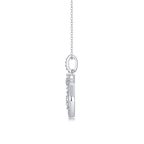 1CT Moissanite Heart-to-Heart Pendant Necklace