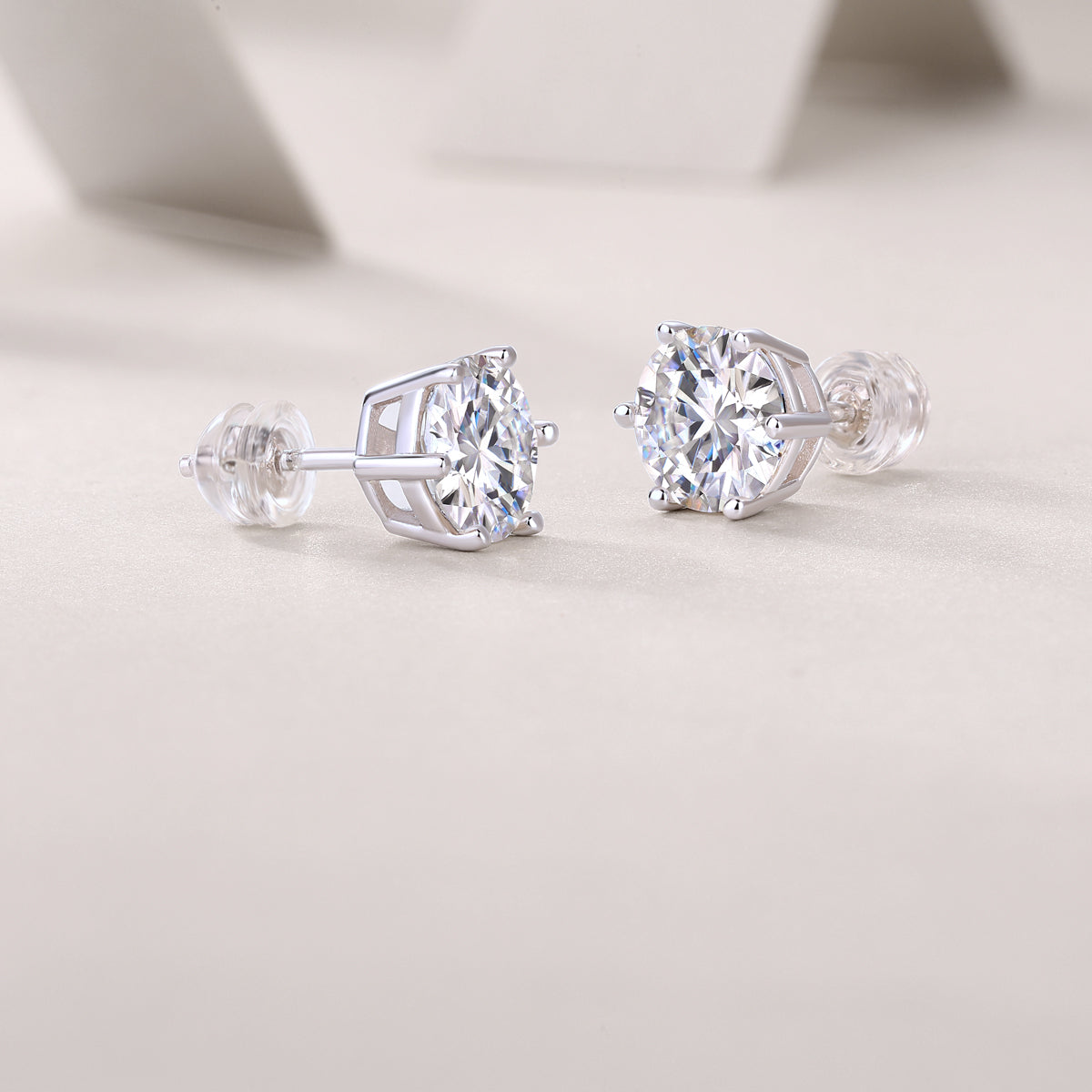Moissanite Diamond Stud Earrings – S925 Sterling Silver