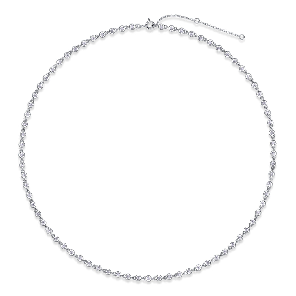 Heart to Heart Moissanite Pendant Necklace – S925 Sterling Silver with Platinum Plating
