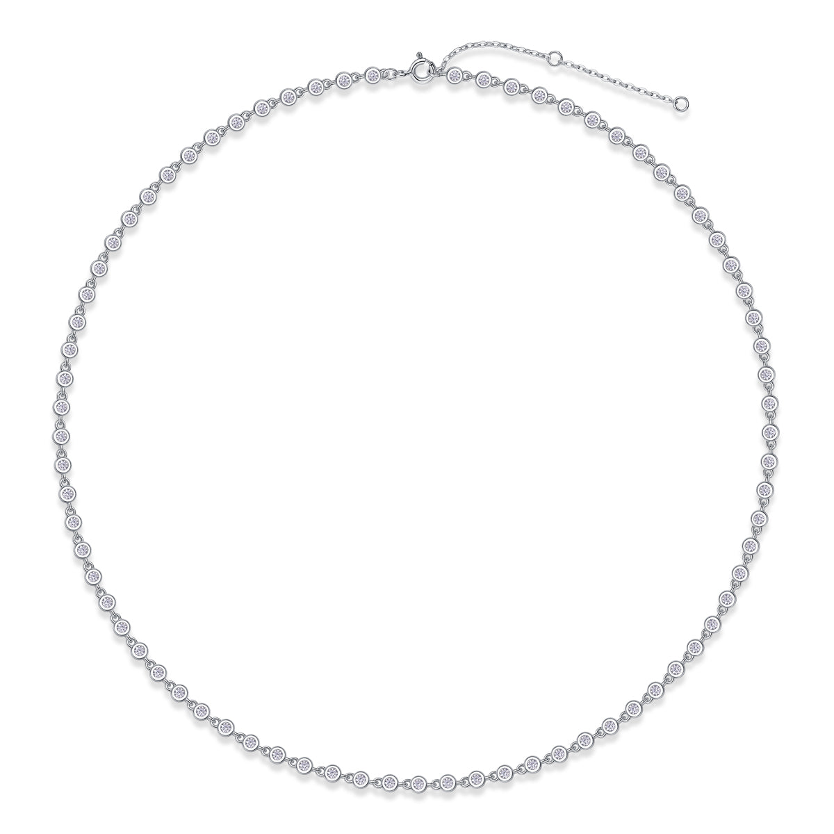 Heart to Heart Moissanite Pendant Necklace – S925 Sterling Silver with Platinum Plating