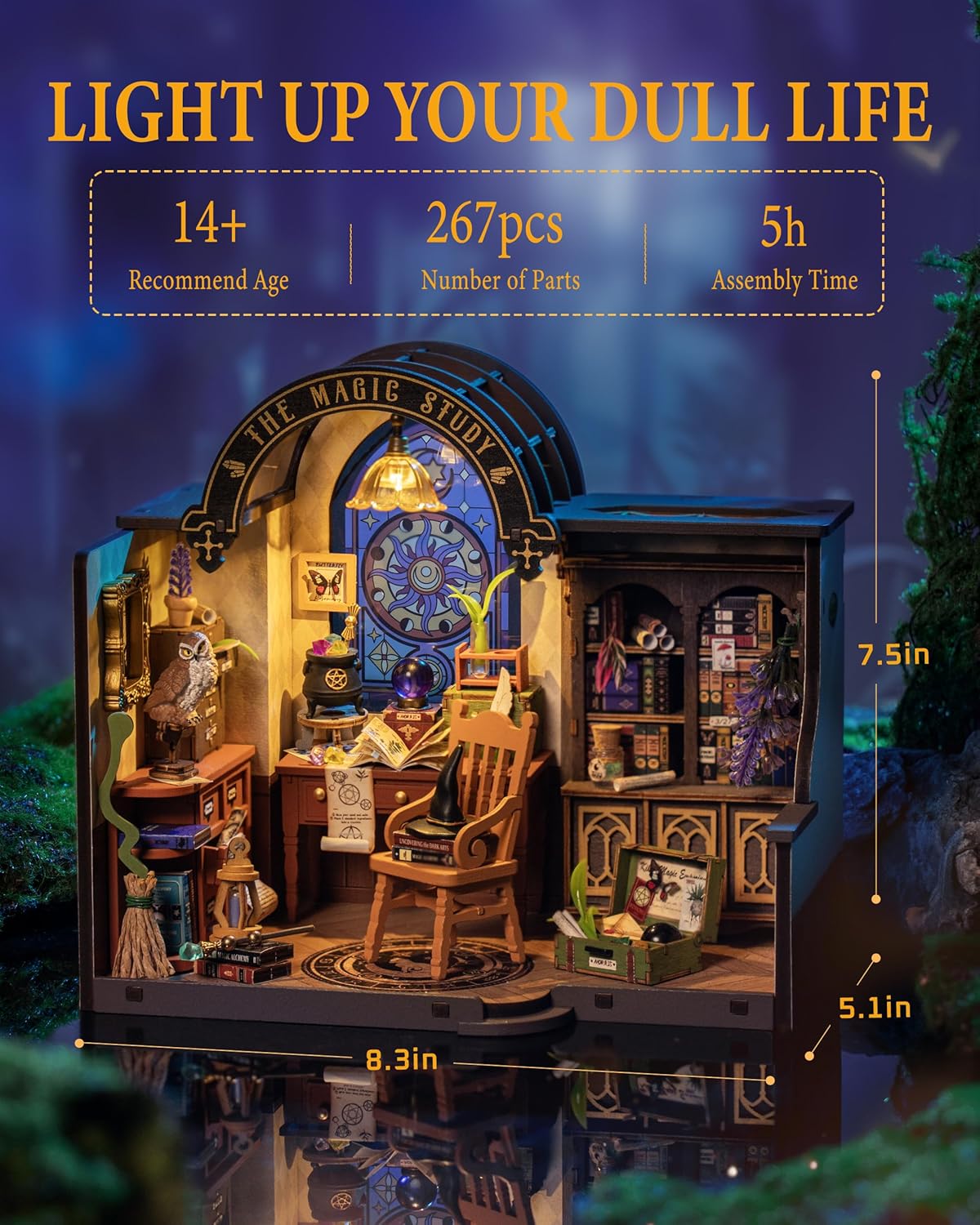 Magic Study Miniature Dollhouse with LED Light