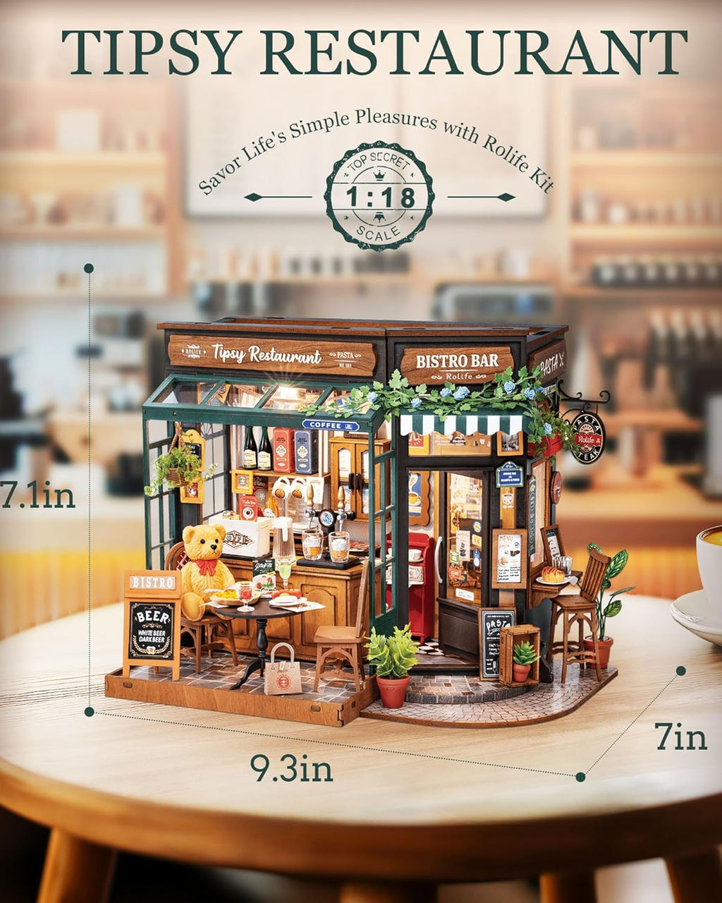 Tipsy Restaurant DIY Miniature Dollhouse Kit