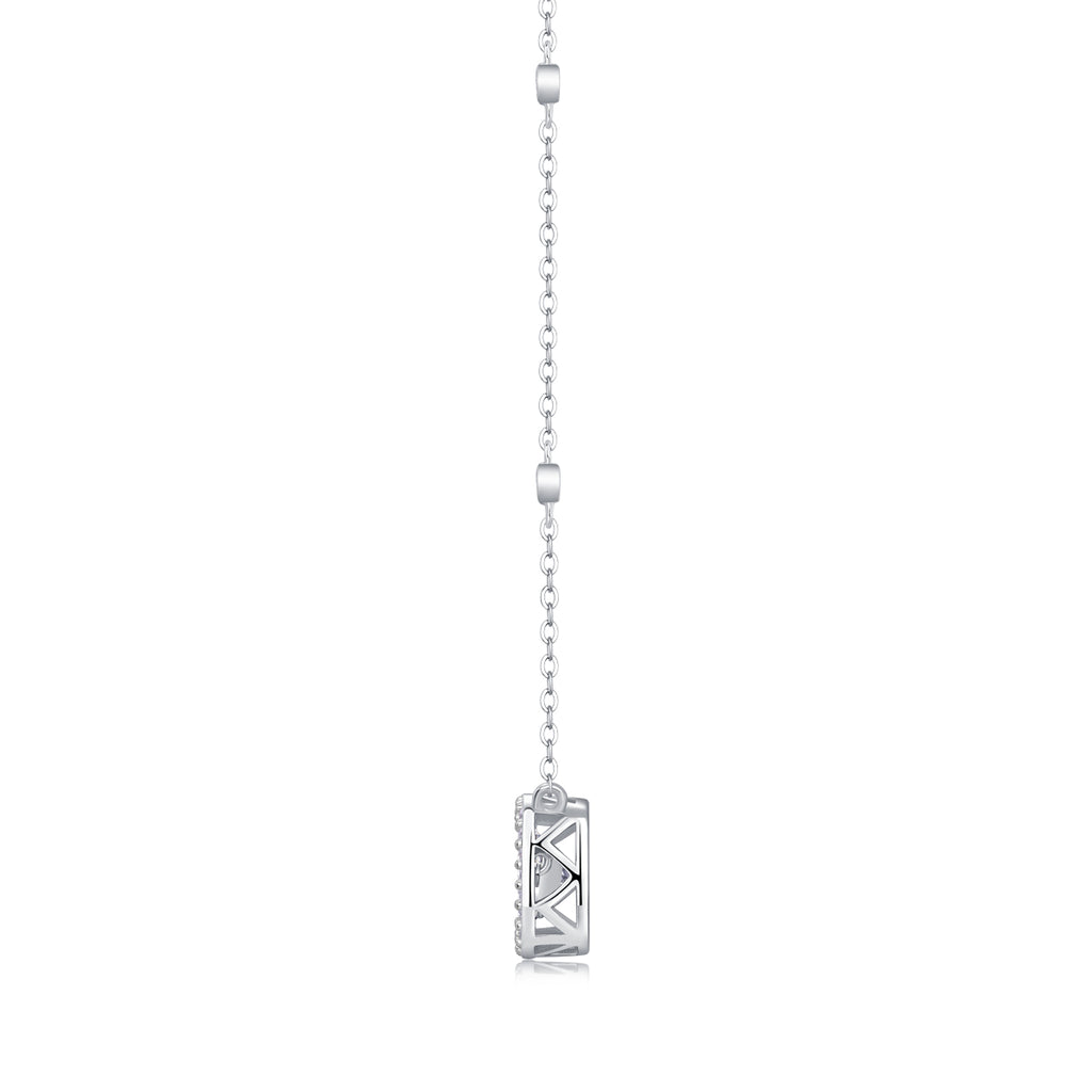 1 Carat Moissanite Necklace - S925 Sterling Silver Platinum-Plated with Chain