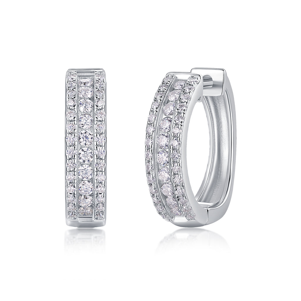Moissanite Sterling Silver Stud Earrings