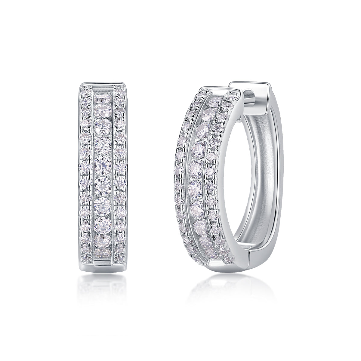 Moissanite Sterling Silver Stud Earrings