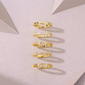 Starlight Golden Melody Moissanite Ring Set - S925 Sterling Silver