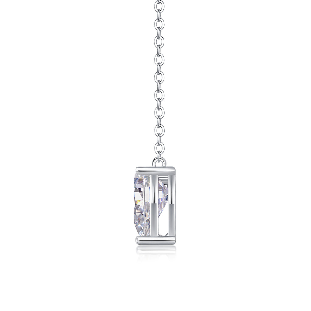 Water Drop Pear-Cut Moissanite Pendant Necklace – S925 Sterling Silver with Platinum Plating
