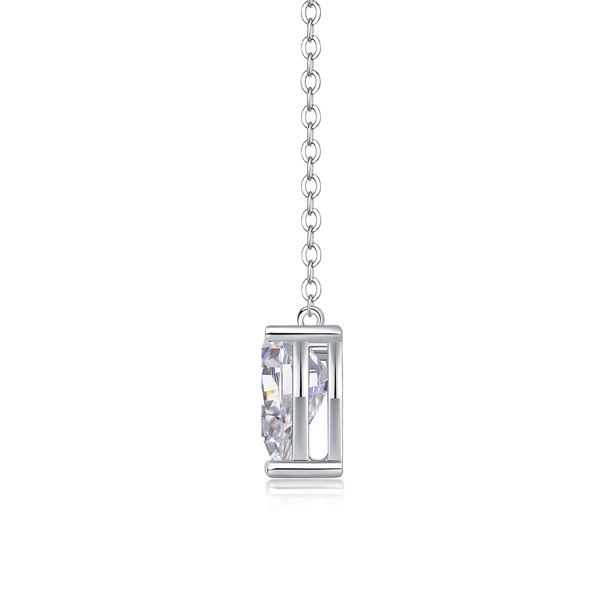 Water Drop Pear-Cut Moissanite Pendant Necklace – S925 Sterling Silver with Platinum Plating