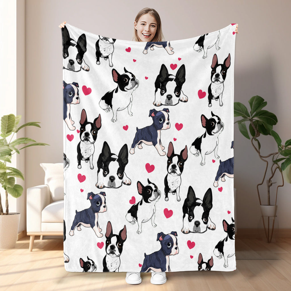 Adorable Dog Fleece Throw Blanket - Soft Flannel Blanket
