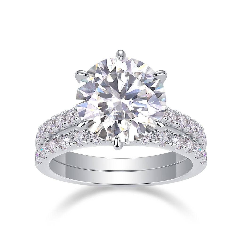 Cluster Moissanite Statement Ring in S925 Sterling Silver