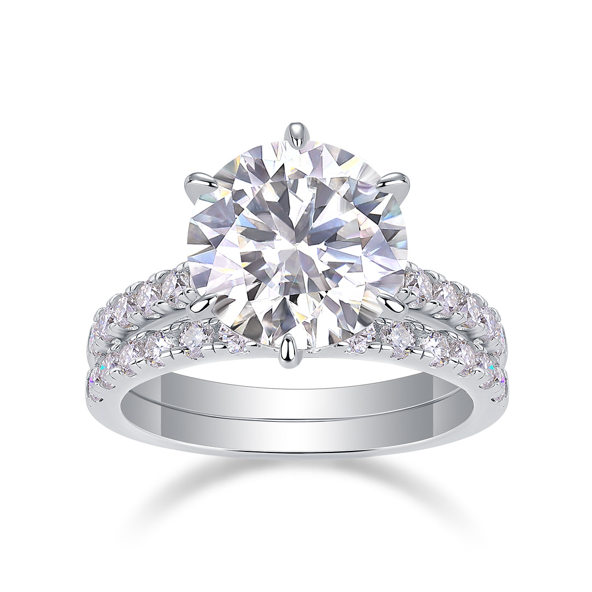 Cluster Moissanite Statement Ring in S925 Sterling Silver