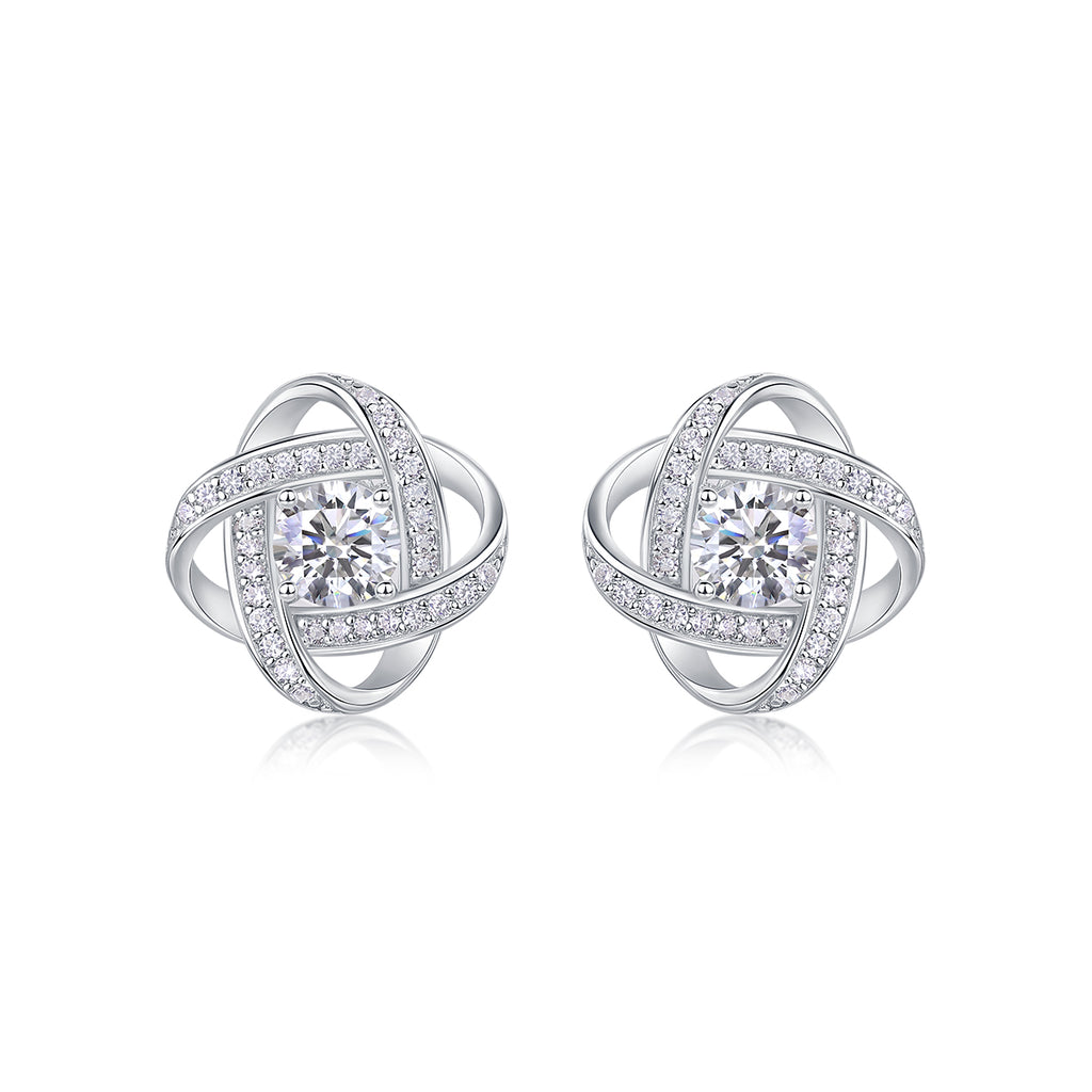0.5 Carat Moissanite Stud Earrings - S925 Sterling Silver Platinum-Plated (Pair)