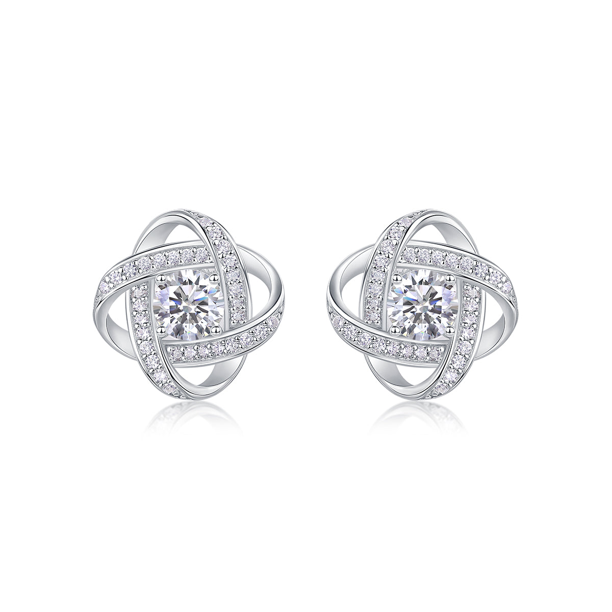 0.5 Carat Moissanite Stud Earrings - S925 Sterling Silver Platinum-Plated (Pair)